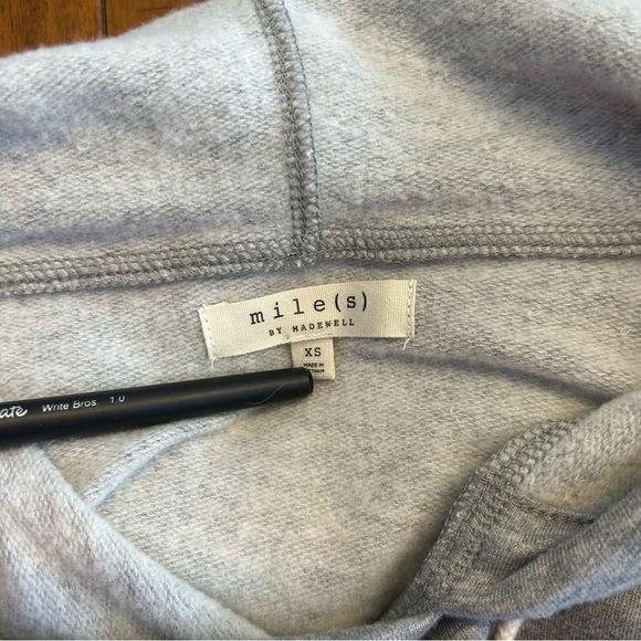 Miles(s) by Madewell Warmup Hoodie Sweatshirt in Light Heather Grey, Size XS - Picture 10 of 12
